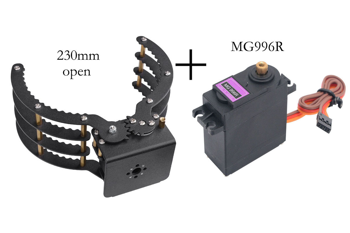 Programmable Robotic Arm Kit Arduino - 230mm Opening Mechanical Claw Grippers with