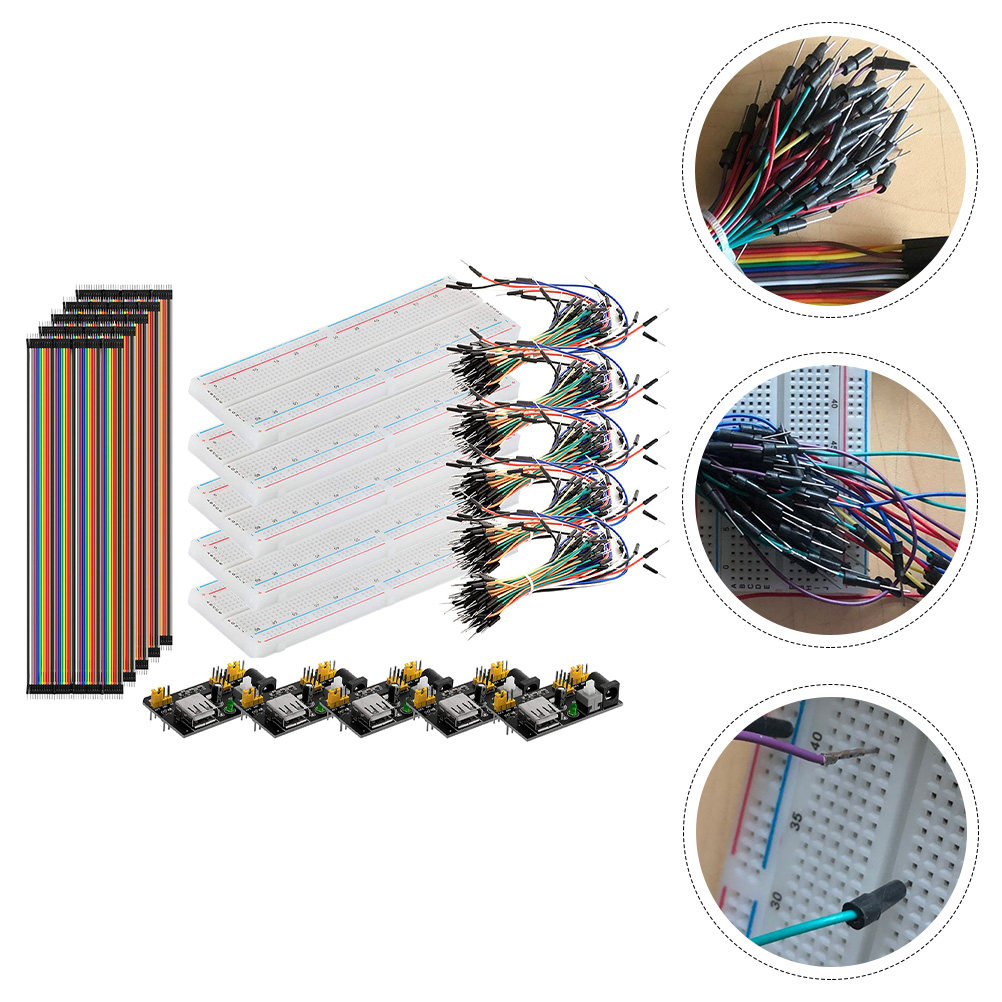 Breadboard Jumper Wires Power Supply Kit - 830 Hole Breadboard Kit with Power