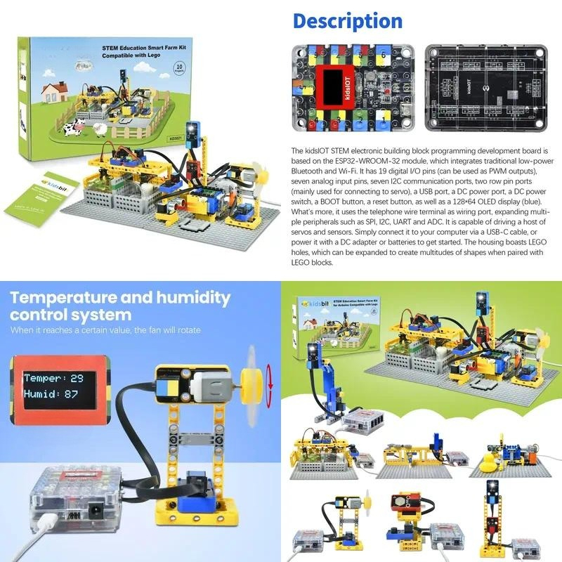 Electronic Building Blocks Stem Kit - DIY Electronic STEM Smart Farm New
