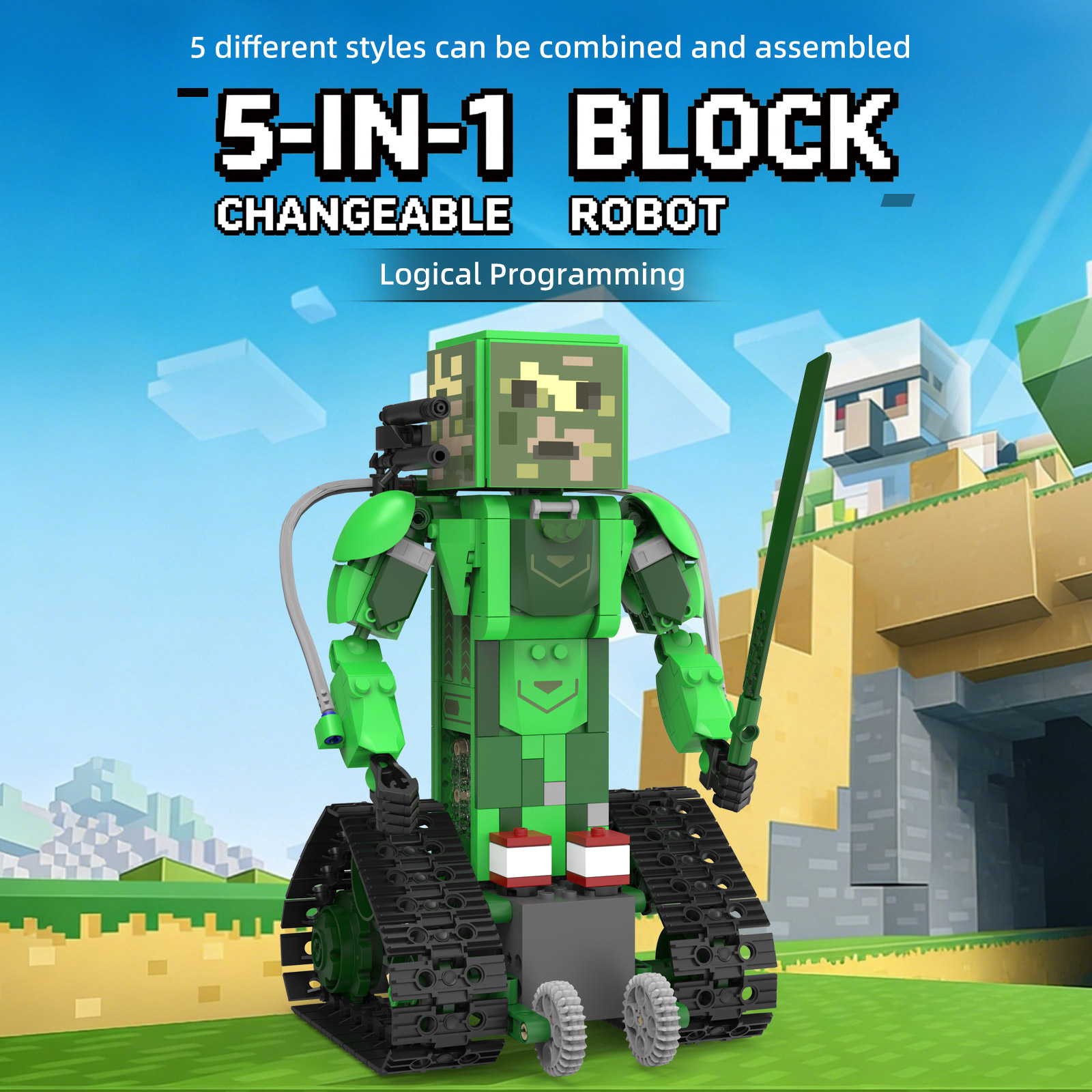 RC Robot Building Kit, 5in1 ST - Stem Robot Building Kit Coding 评论和价格