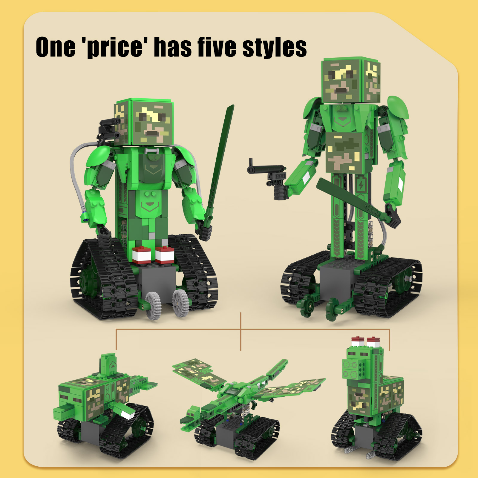 RC Robot Building Kit, 5in1 ST - Stem Robot Building Kit Coding 评论和价格
