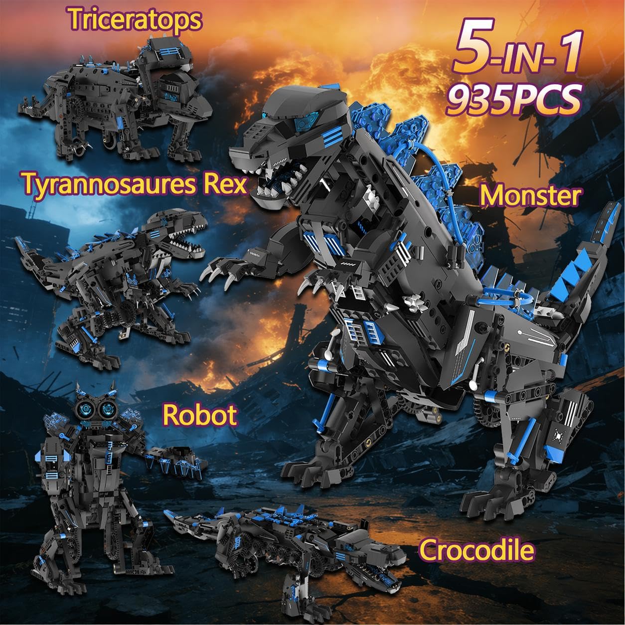 5-in-1 Transformable STEM Robo - Stem Robot Building Kit Coding 评论和价格