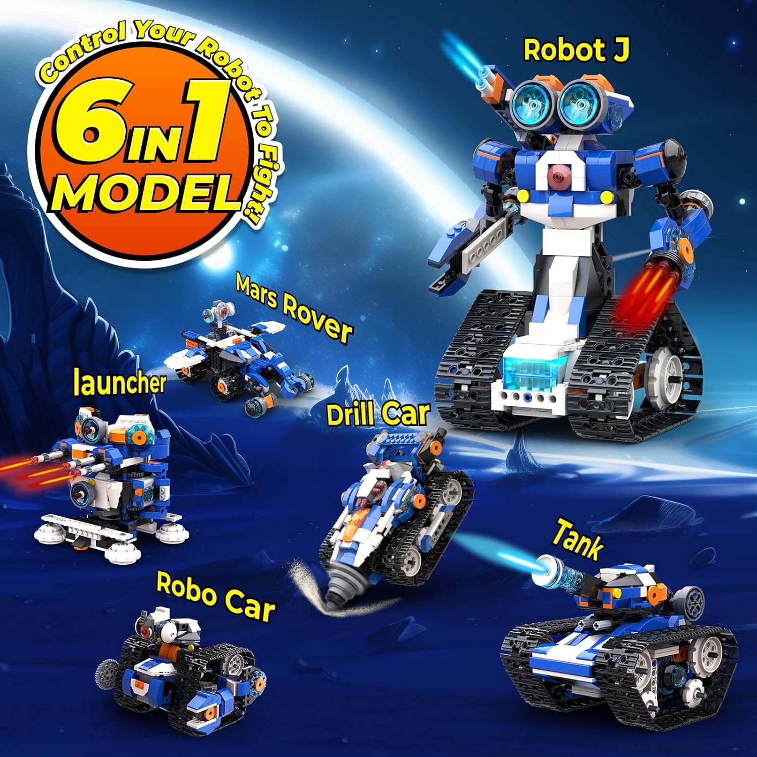 Advanced 6-in-1 Programmable S - Stem Robot Building Kit Coding 评论和价格