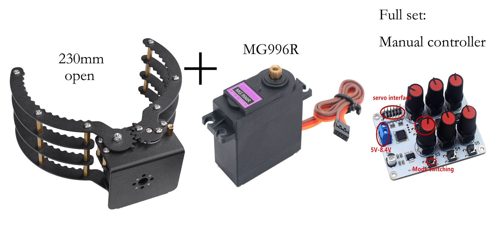 230mm Opening Mechanical Claw  - Programmable Robotic Arm Kit Arduino 评论和价格