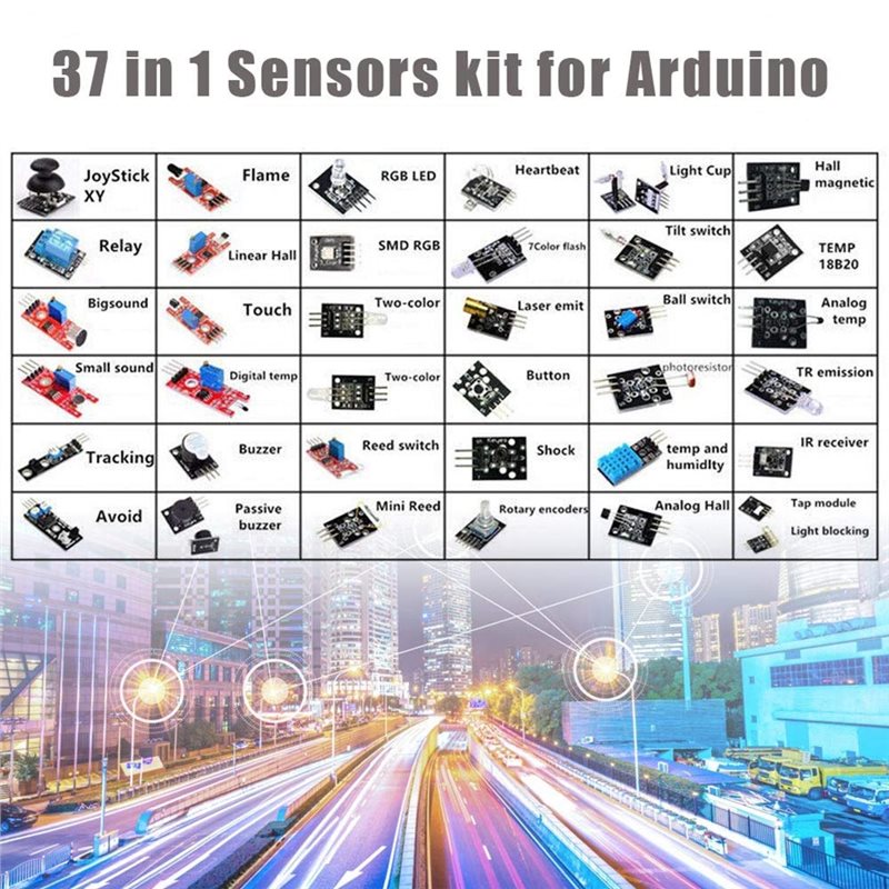 ABKN-For Arduino MCU Compatibl - Arduino Sensor Kit 37 Modules Starter 评论和价格