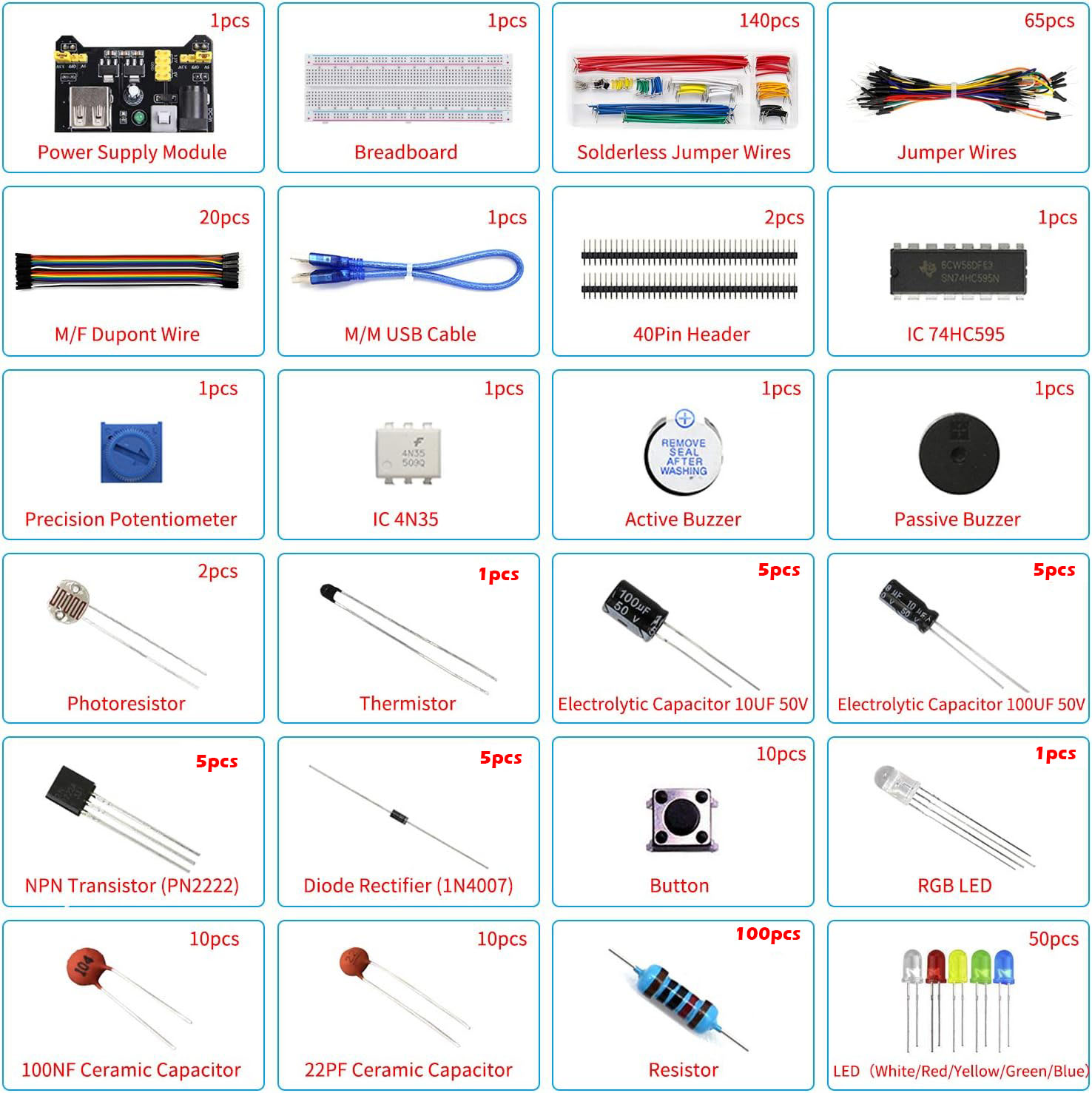 Electronics Starter Kit w/Powe - Breadboard Jumper Wires Power Supply Kit 评论和价格