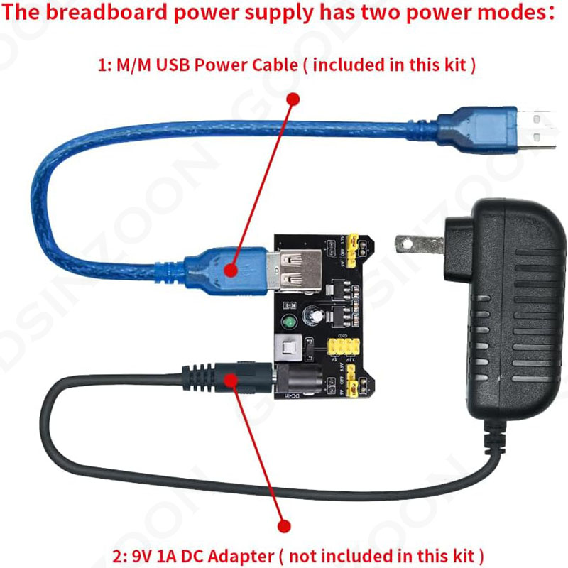 Electronics Starter Kit w/Powe - Breadboard Jumper Wires Power Supply Kit 评论和价格