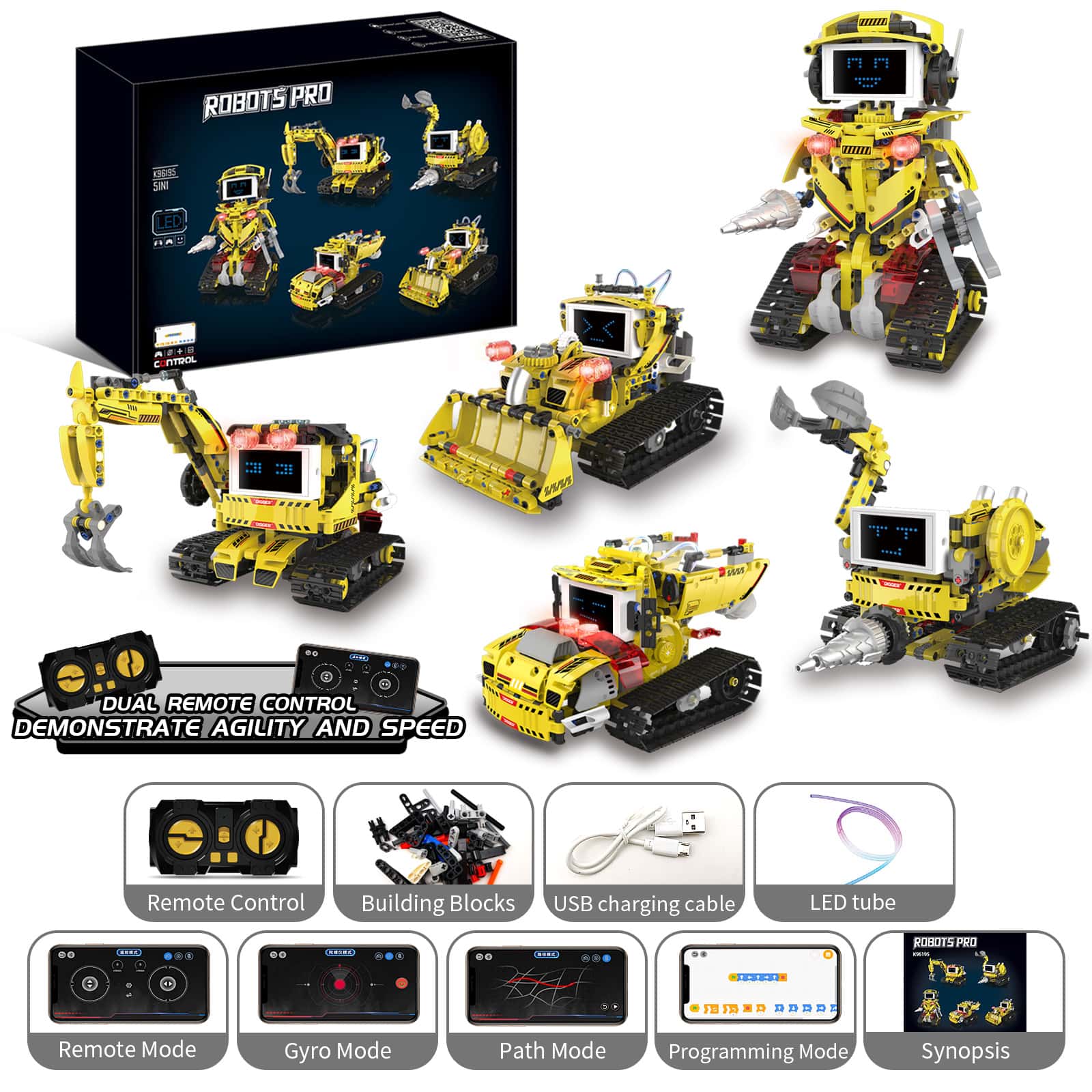 660PCS 5‑in‑1 Engineering Robo - Stem Robot Building Kit Coding 评论和价格