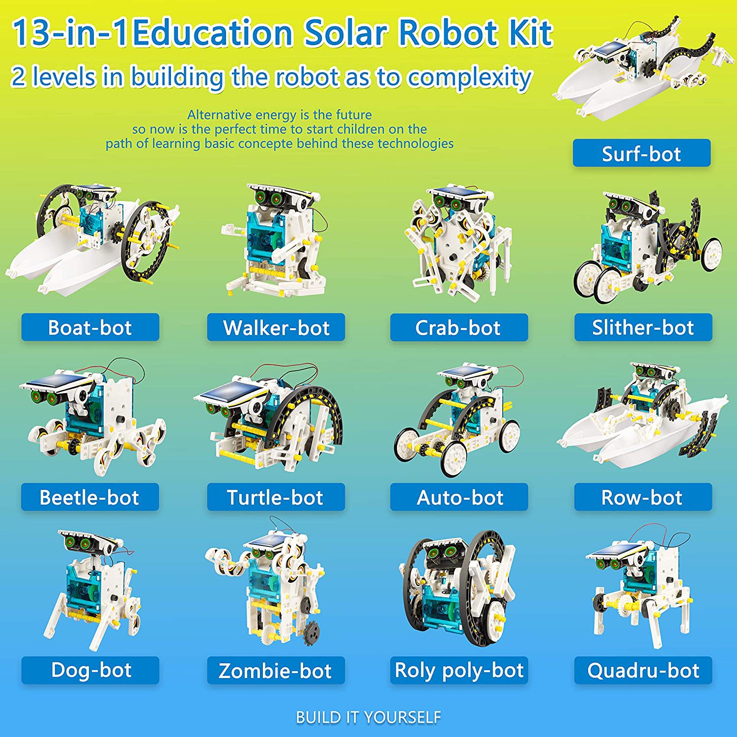 Robot Kit 13 in 1 Educational  - Solar Powered Robot Kit 14 In 1 评论和价格