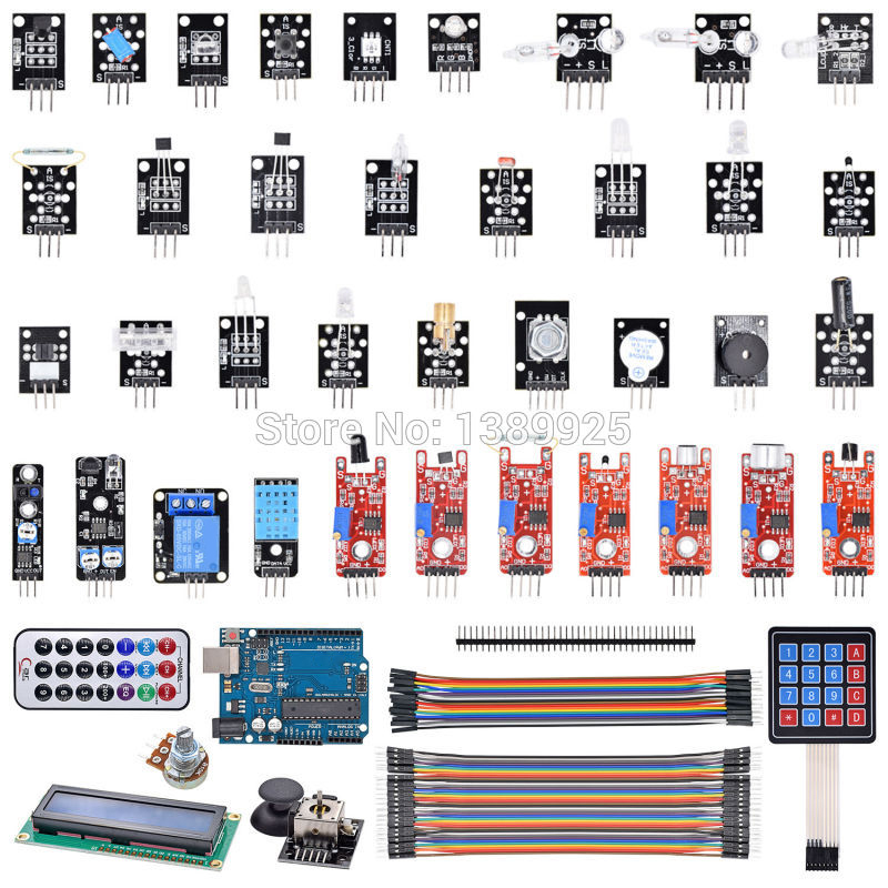 New Item New R3 Board + 37 mod - Arduino Sensor Kit 37 Modules Starter 评论和价格