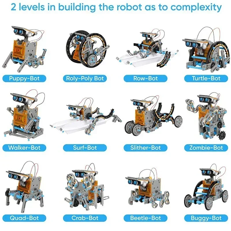 Solar Robot Kits High-Tech Sci - Solar Powered Robot Kit 14 In 1 评论和价格