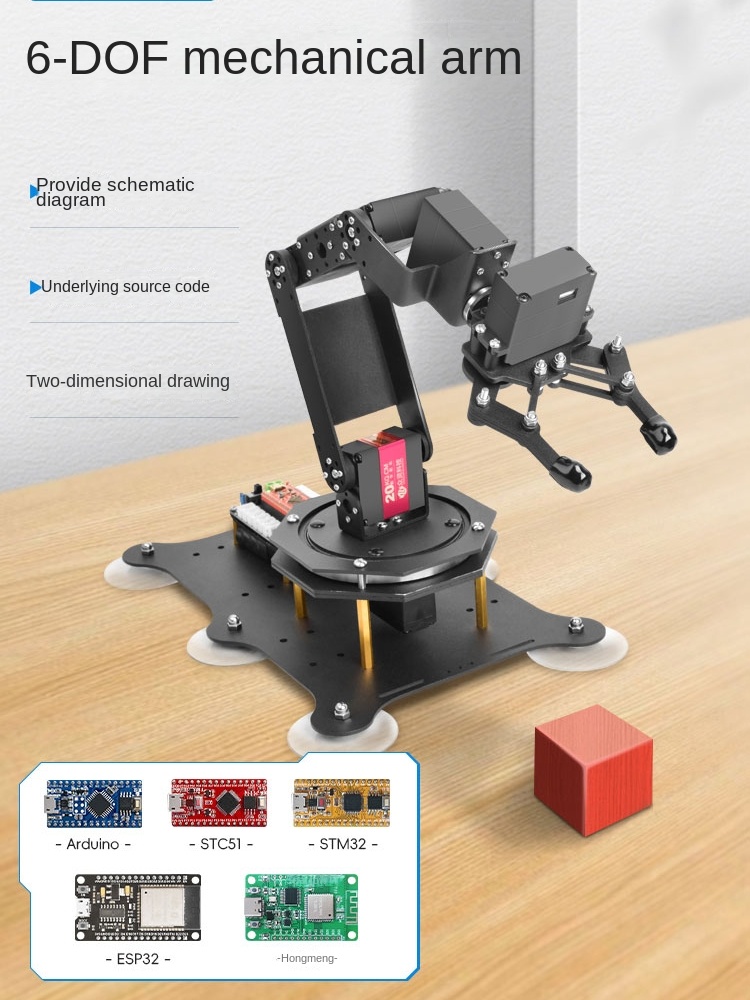 6 DOF Robotic Arm with Metal C - Programmable Robotic Arm Kit Arduino 评论和价格